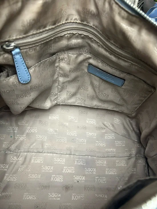 Michael Kors Powder Blue Saffiano Leather Satchel with Detachable Strap - Picture 7 of 10